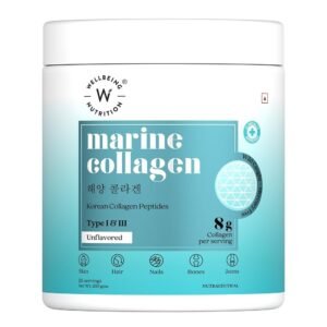Wellbeing Nutrition Pure Korean Marine Collagen Peptides Supplement for Skin, Hair, Nails. Bone & Joint | Clinically Proven | High Absorption 8 gms...