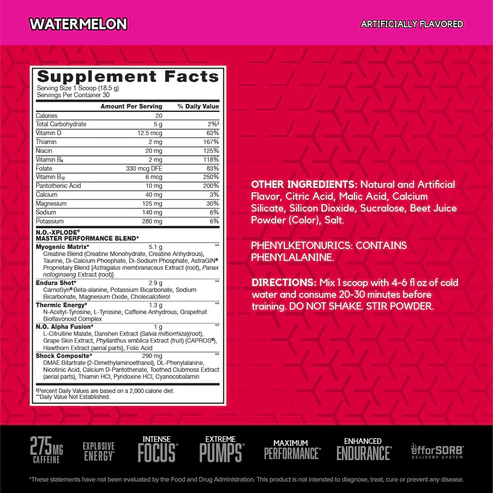 BSN N.O.-XPLODE Pre Workout Powder, Energy Supplement for Men and Women - Image 4